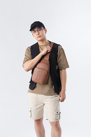 Balo Lata ( Thời trang nam cá tính cở nhỏ - Balo đeo chéo da BALC29 )