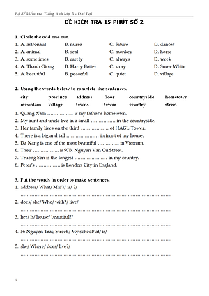 Sách Bộ Đề Kiểm Tra Tiếng Anh Lớp 5