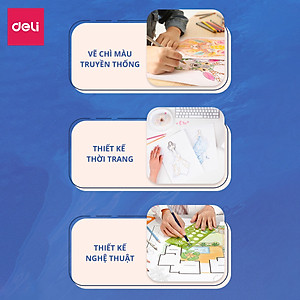 Bút Chì Màu Gốc Dầu Cao Cấp Hộp Thiếc Chuyên Nghiệp Finenolo Deli - Phù Hợp Vẽ Thiết Kế, Phác Họa, Tô Màu Truyện Tranh, Màu Mịn - EC122