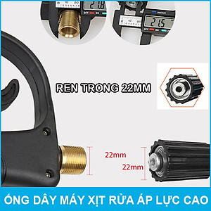 Dây rửa xe cao áp cho máy xịt rửa áp lực cao ren trong 22mm dài 15 mét