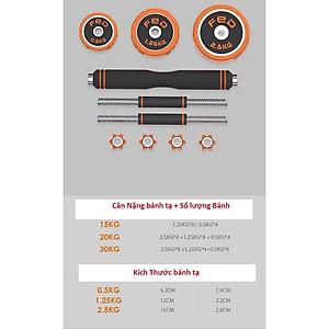 Bộ Tạ Tay Điều Chỉnh Đa Năng 4 IN 1 FED Tạ Gang Mã Niken loại 20kg---  hàng chính hãng