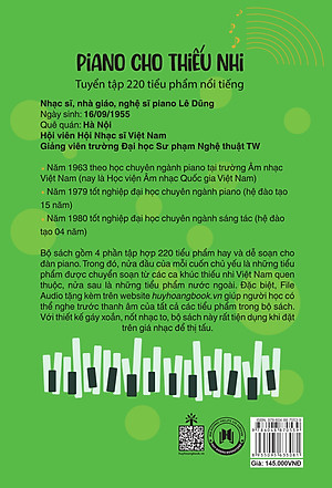 Piano Cho Thiếu Nhi - Tuyển Tập 220 Tiểu Phẩm Nổi Tiếng - Phần 3 (Tái Bản) - Lê Dũng (HH)