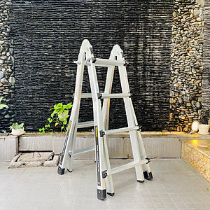 Thang nhôm rút lồng đa năng SUMIKA SKM404 - Chữ A cao nhất 2.0m, chữ I cao nhất 4.0m, tải trọng 300kg