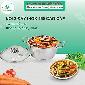 Bộ Nồi Xửng Hấp Quánh Chảo Caro Inox 430 Bếp Từ 3 Đáy 5 Món Fivestar