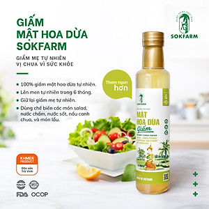 Dấm mật hoa dừa Sokfarm - Bổ sung lợi khuẩn, kích thích tiêu hóa, hỗ trợ giảm đau cho người bị GUT, lên men tự nhiên trong vòng 6 tháng