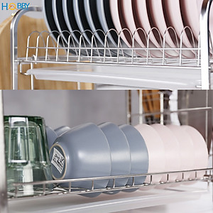 Kệ đựng chén bát 2 tầng Inox 304 cao cấp đa năng Hobby home decor KC2F