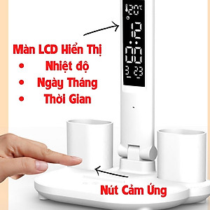 Đèn Học Chống Cận, Đèn Bàn Học 3 Màu, Chỉnh Độ Sáng, Có Đồng Hồ Phù Hợp Mọi Lứa Tuổi