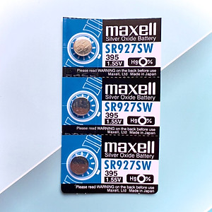 Vỉ 5 Viên Pin SR927SW / 395 / G7 Maxell Nhật Bản 1.55V Đồng Hồ Đeo Tay