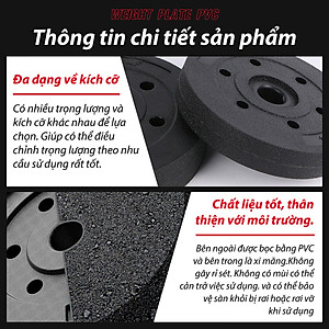 BG Bánh Tạ Nhựa 1.25kg - 20KG Đặc Ruột  - Sẵn Kho Giao Liền - Tạ Miếng Nhựa