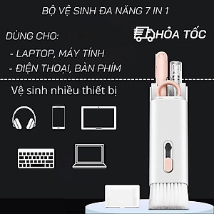 Bộ Dụng Cụ Vệ Sinh Tai Nghe, Bàn Phím Máy Tính Laptop, điện thoại 7in1 - Multifuntional Cleaning Brush Hàng chính hãng