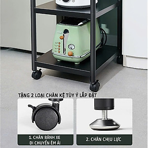 Kệ lò vi sóng đa năng Thép Carbon cao cấp, kệ để đồ nhà bếp siêu chịu lực 300kg sơn tĩnh điện chống bong tróc, kệ nhà bếp