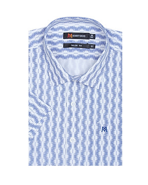 Áo sơ mi nam tay ngắn form suông vạt ngang Khatoco A1MN468T2-CNIN270-2412-N