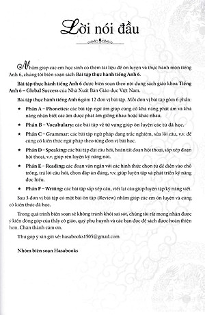 Bài Tập Thực Hành Tiếng Anh 6 (Dùng Kèm SGK Tiếng Anh 6 Global Success) (HASA)