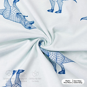 Áo cộc tay cho bé trai size đại Bigfox Miss Meow mùa hè chất cotton xuất Hàn, in động vật cỡ 3,6,9,11 tuổi 30kg 40kg