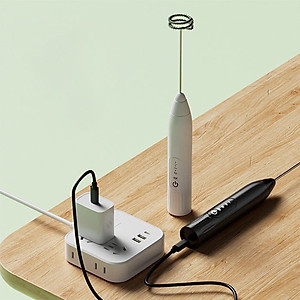 Máy Đánh Trứng, Đánh Sữa Và Tạo Bọt Cafe Cầm Tay Di Động 3 Tốc Độ Sử Dụng Pin Sạc Cao Cấp - Giao màu ngẫu nhiên