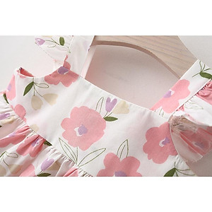 Váy đầm cho bé gái kèm mũ rộng vành xinh xắn, đầm đi biển cho bé từ 8-15kg Easy Baby (SD-3653G)
