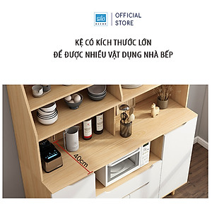 Tủ Gỗ Để Đồ Nhà Bếp Với Nhiều Ngăn Kệ Đa Năng, Hiện Đại Thương Hiệu SIB Decor KG23