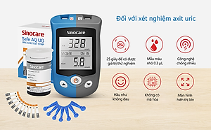 BỘ MÁY ĐO ĐƯỜNG HUYẾT VÀ AXIT URIC ( BỆNH GÚT ) 2 TRONG 1  KÈM 100 QUE KIM