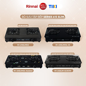 Bếp gas dương Rinnai RV-615Slim-SCH(VP) mặt bếp kính Schott và kiềng bếp men - Hàng chính hãng.