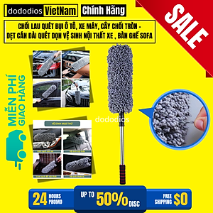 Chổi Rửa Xe Ô Tô Chổi Lau Xe Đa Năng Chính Hãng dododios Cán Có Thể Kéo Dài Sợi Microfiber Quang Dầu