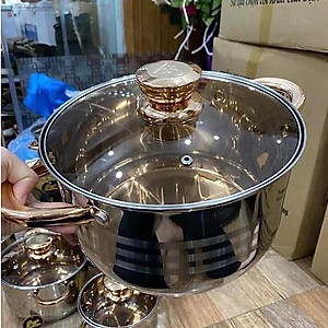 Bộ nồi Đức 6 món 12 chi tiết - Dùng cho mọi loại bếp điện, bếp từ, bếp ga - Hàng nhập khẩu