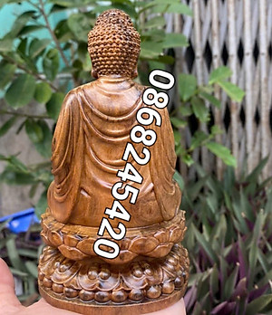 TƯỢNG PHẬT THÍCH CA GỖ BÁCH XANH THƠM NỨC KT CAO 15×9×8CM