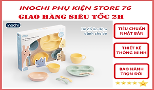 Bộ Đồ Ăn Dặm Cho Trẻ Em Amori Đạt Tiêu Chuẩn Xuất Nhật Bản , EU Đảm Bảo An Toàn Tuyệt Đối Cho Trẻ - Chính Hãng Inochi ( Tặng kèm khăn lau đa năng pakasa) 