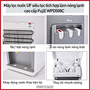 Máy lọc nước nóng lạnh để bàn cao cấp FujiE WPD508C, 4 cấp lọc màng siêu lọc UF Kortech Hàn Quốc - Hàng chính hãng