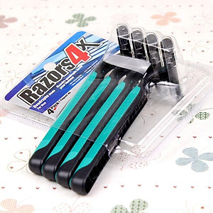 Bộ 4 Dao Cạo Râu Razors 3 Ba Lưỡi Kép Cán Nhựa 4In1 An Toàn Thông Minh