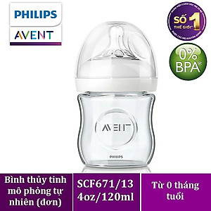 Bình sữa thủy tinh  mô phỏng tự nhiên hiệu Philips Avent (120ml - đơn) cho trẻ từ 0 tháng tuổi 671.13