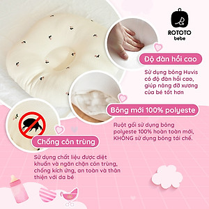 Gối chống trào ngược cho bé Rototo Bebe cao cấp nhập khẩu - Loại Cotton