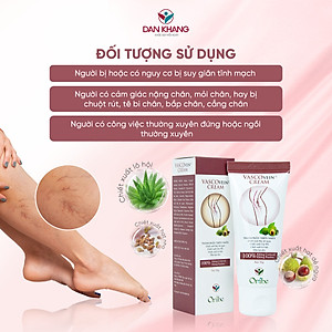 Kem Thoa Giảm Sưng Đau, Tê Phù, Chuột Rút Do Suy Giãn Tĩnh Mạch Vascovein Dân Khang - Tuýp 50g