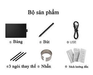 Bảng vẽ đồ họa Wacom CTL 472 chuyên dùng cho thiết kế đồ họa, dùng cùng với các phần mềm photoshop màu đen đỏ (hàng nhập khẩu)