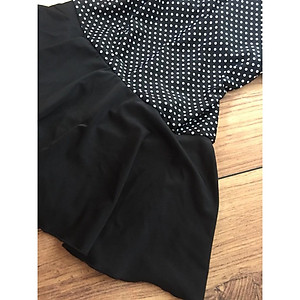 Bộ bơi tay dài nữ đen chấm bi xinh xắn hàng cao cấp kín đáo- tôn dáng - không lo bị nắng ăn-CÓ TẶNG KÈM MÚT & QUẦN VÁY