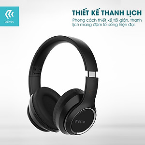 Headphone Tai Nghe Bluetooth Không dây chụp tai DEVIA Kington series có mic nghe nhạc liên tục 18H Hàng chính hãng