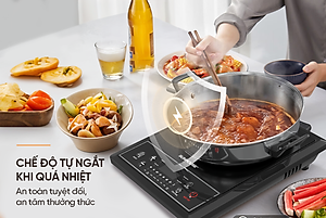 Bếp từ đơn Sunhouse SHD6154 - Công suất 2000W - 8 chế độ nấu - 10 mức nhiệt - Chế độ hẹn giờ - Bảo hành 12 tháng, Tặng kèm nồi lẩu - Hàng chính hãng