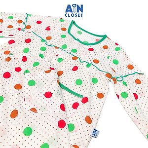 Bộ quần áo dài bé gái họa tiết Bi đỏ viền xanh lá cotton - AICDBGVQ5JJB - AIN Closet