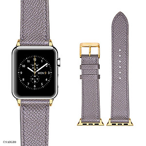 Dây Đồng Hồ Apple Watch 49mm 45mm 44mm 42mm, Chất Liệu Da Bê EPSOM Thảo Mộc Cao Cấp, Nhập Khẩu Từ Châu Âu, Dây Đeo Phong Cách Hiện Đại và Sang Trọng, Tương Thích Các Phiên Bản Series Ultra2/Ultra/SE2/SE/10/9/8/7/6/5/4/3/2/1