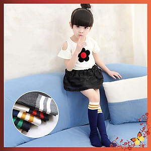 Tất đùi cho bé gái từ 2 đến 8 tuổi phong cách Hàn Quốc - Vớ cao ngang đầu gối, chất liệu mềm co giãn TT003