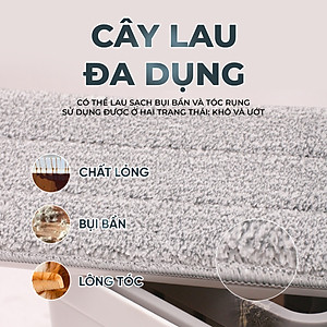 Bộ cây lau nhà tự vắt thông minh 3 thanh vắt sợi microfiber