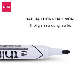 Bộ 10 Bút Lông Bảng Deli - Bút Dạ Bảng To Nhiều Mực Siêu Rẻ Viết Mướt Phù Hợp Học Sinh Văn Phòng Bảng Từ Trắng Cửa Kính - EU00120/ EU00130 / EU00140