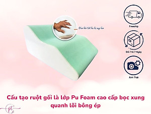 Gối Chống Giãn Tĩnh Mạch Kê Cao Chân Giúp Giảm Tê Buốt, Phù Nề Chân Và Vọp Bẻ Tặng Kèm Áo Vải Lưới 5D Thoáng Mát Được Bọc Sẵng