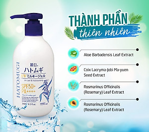 Sữa Dưỡng Thể Chống Nắng, Dưỡng Ẩm Và Làm Sáng Da Chiết Xuất Hạt Ý Dĩ Reihaku Hatomugi Nhật Bản SPF50 PA+++ 250ml