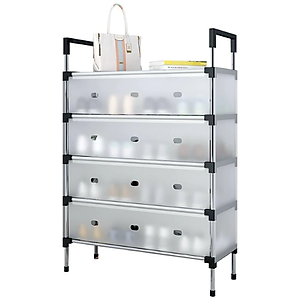Kệ Giày Inox 5 Tầng Có Vách Ngăn Chắn Bụi, Giá Inox Để Giày Dép 4 - 5 Tầng Có Nắp Đậy, Tủ Giày Thế Hệ Mới - HÀNG CHÍNH HÃNG MINIIN