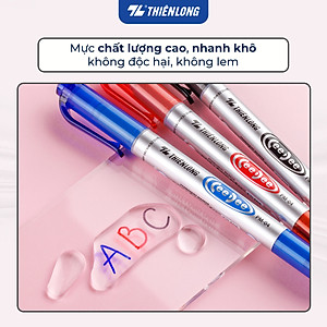 Combo 5/10/20 Bút lông dầu 2 đầu bút Thiên Long PM-04 bám dính tốt trên các vật liệu: Giấy, gỗ,nhựa, thủy tinh, gốm, sứ