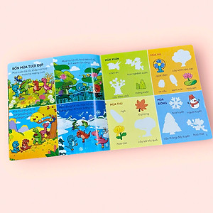 Sách cho bé - Bóc Dán Thông Minh Rèn Luyện IQ - Sách tương tác - Bông Hoa Đỏ BANGSON - Dành cho trẻ 2+