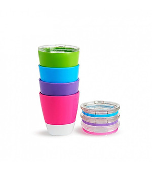 Bộ 2 cốc có nắp Munchkin (hồng-tím)