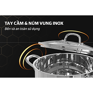 Nồi Inox 3 Đáy Sunhouse SHG301 ( Dùng cho mọi loại bếp)
