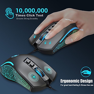 Chuột LED RGB 3600 DPI Gaming Mouse HXSJ X100 - hàng nhập khẩu