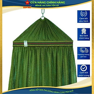 Võng lưới số 9, căng kim dày BAN MAI, khổ rộng, cán thép 50 ( Giao màu ngẫu nhiên )